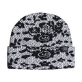 Corduroy Lace Beanie - White