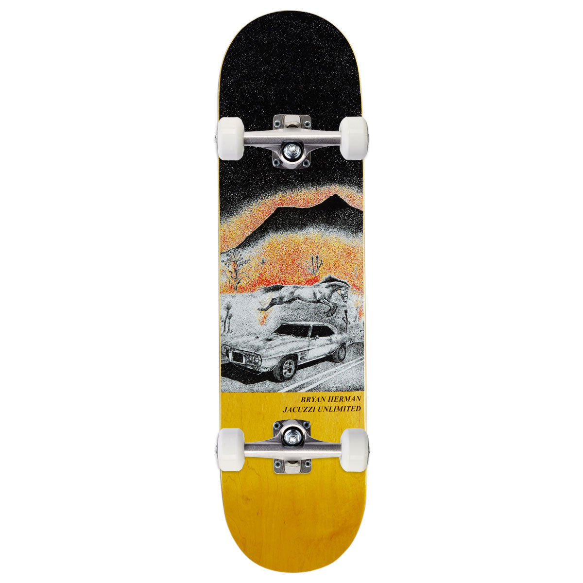 Jacuzzi Unlimited Brain Herman Guest Board Fire Bird EX7 Skateboard Complete - Yellow - 8.00"