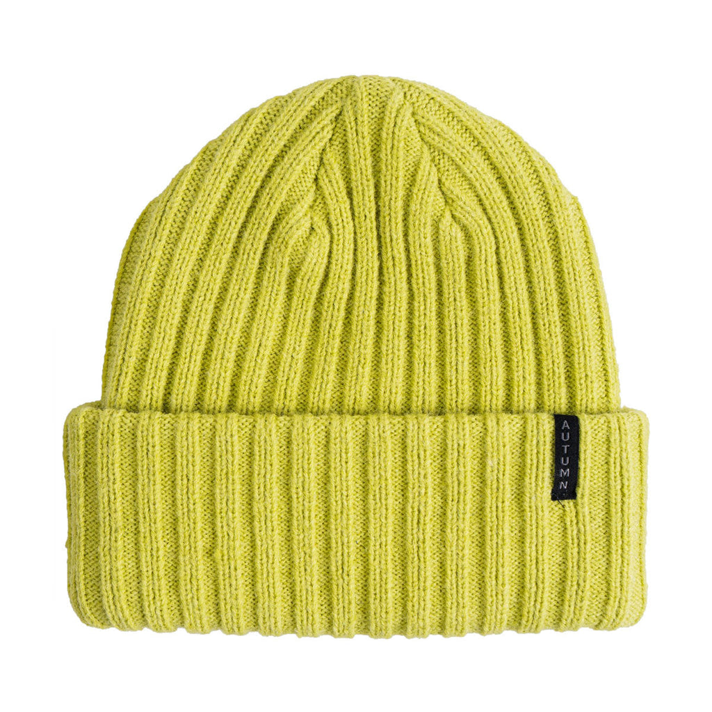 Autumn Wide Wale Beanie - Chartreuse