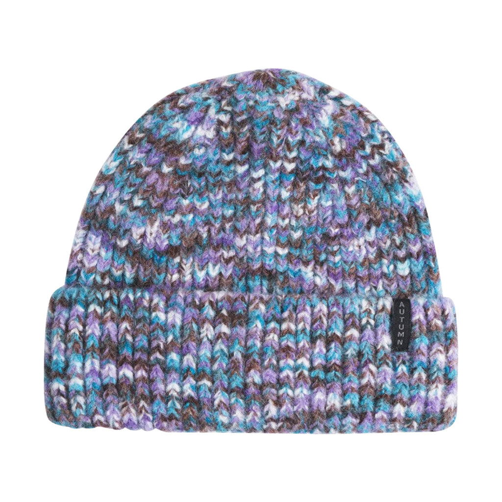 Autumn Marble Knit Beanie - Plum