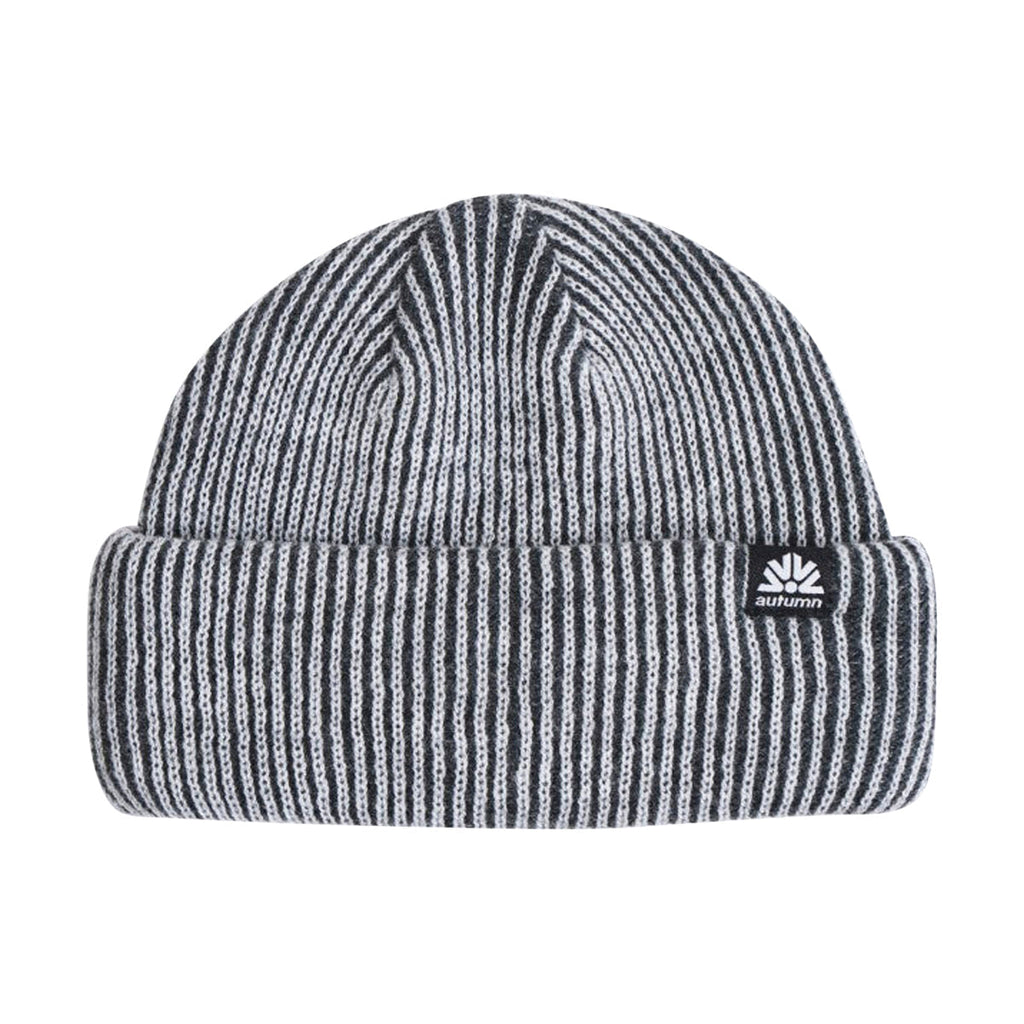 Autumn Cord Double Roll Beanie - Charcoal