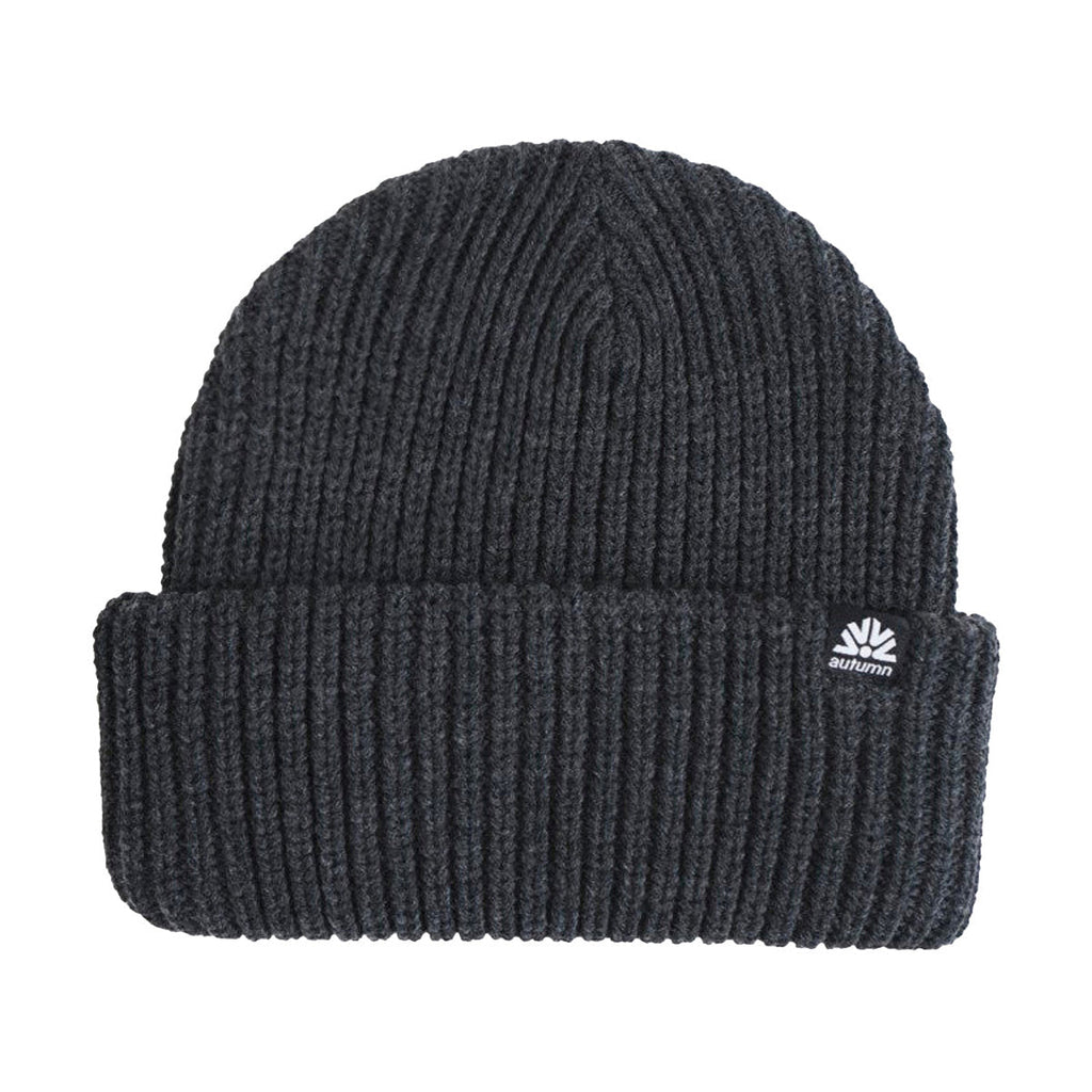 Autumn Ribbed Knit Beanie - Charcoal