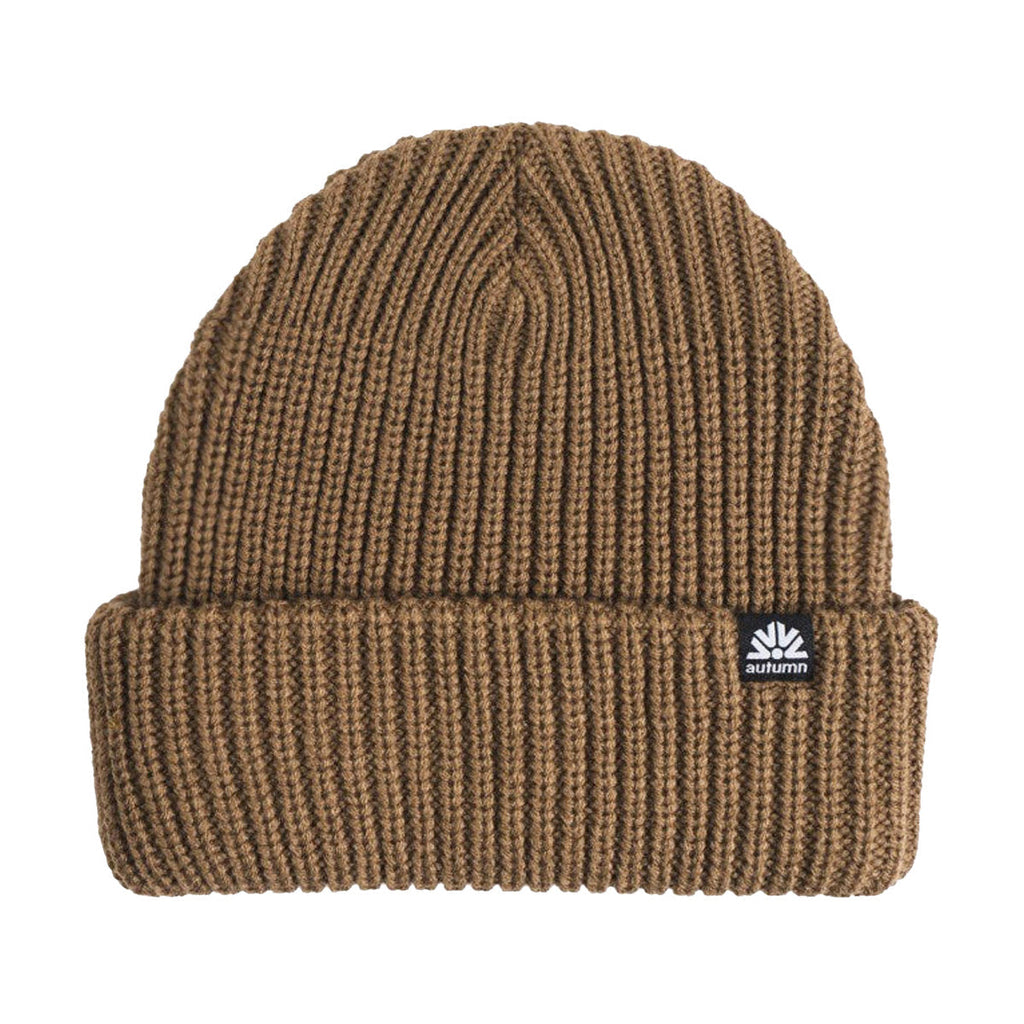 Autumn Ribbed Knit Beanie - Dark Sand