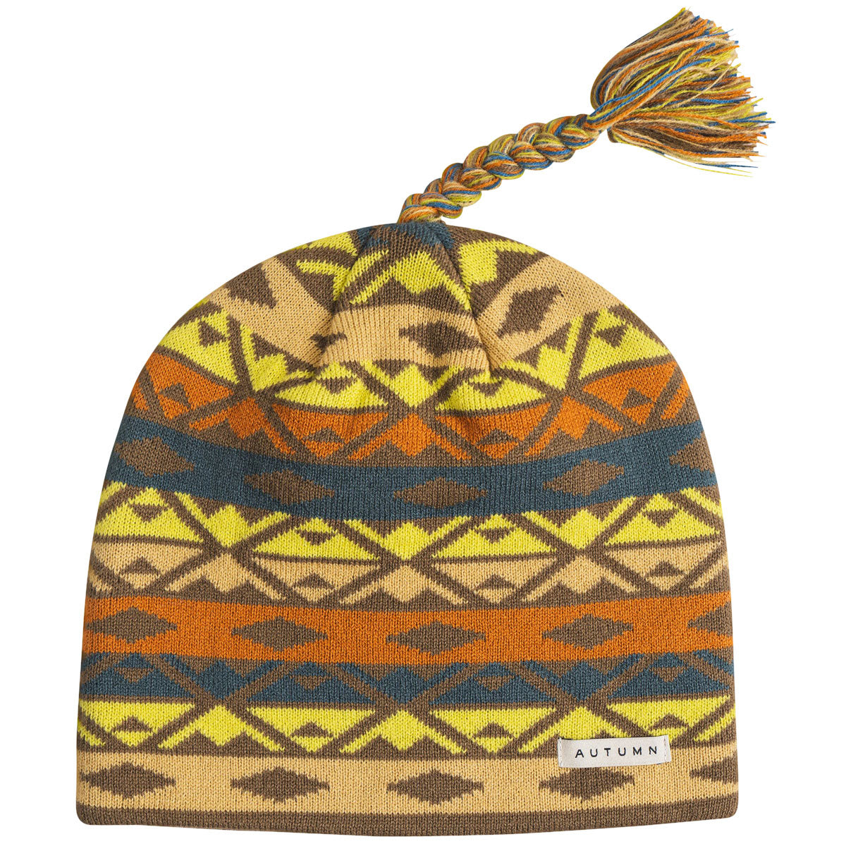 Autumn Piste Tassle Beanie - Dark Sand
