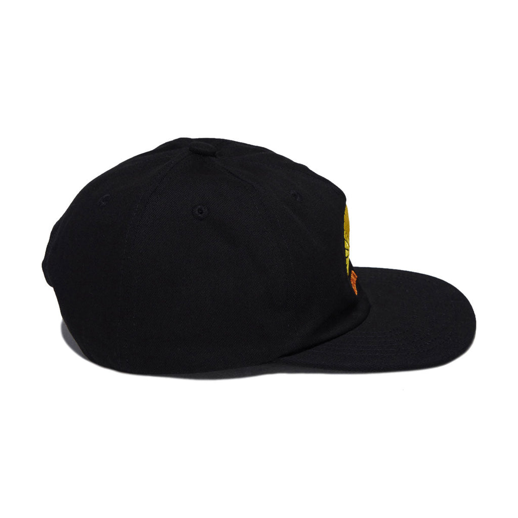 Autumn Twill Five Panel Snapback Hat - Black