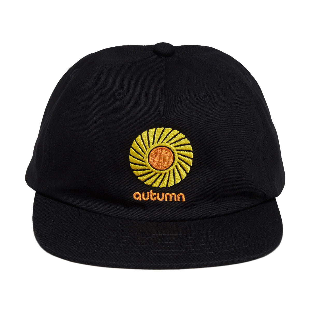 Autumn Twill Five Panel Snapback Hat - Black