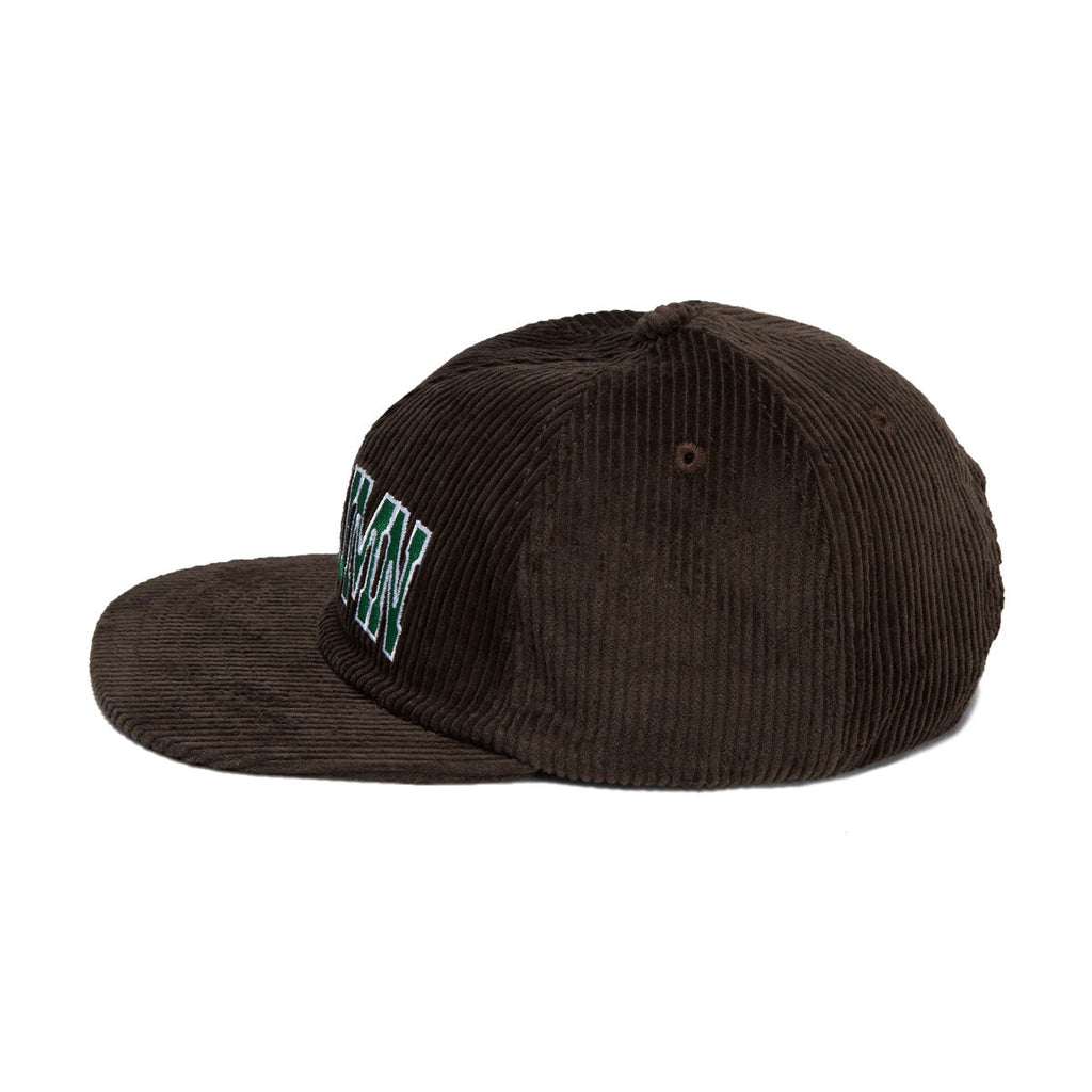 Autumn Cord Five Panel Snapback Hat - Chocolate
