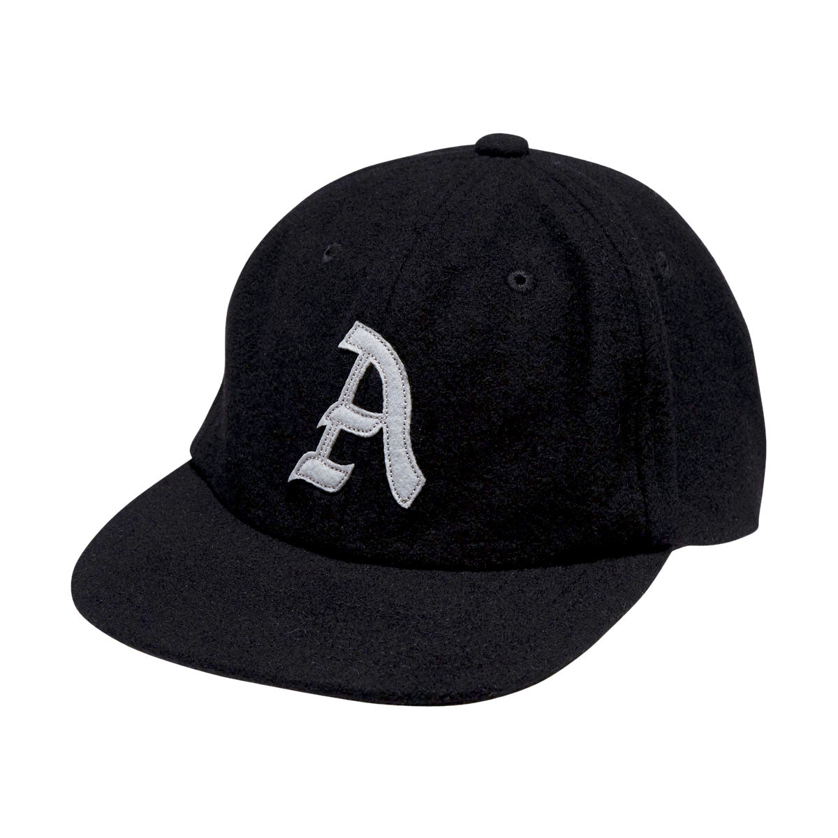 Autumn Wool Six Panel Strapback Hat - Black