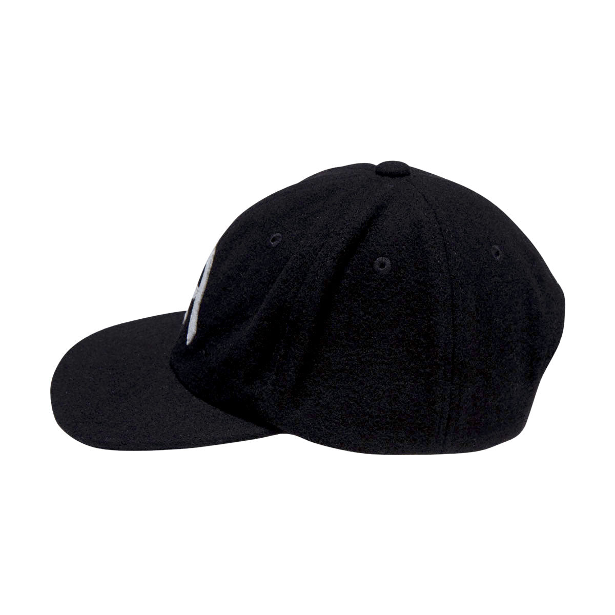 Autumn Wool Six Panel Strapback Hat - Black