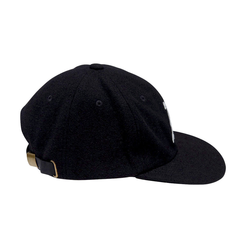 Autumn Wool Six Panel Strapback Hat - Black