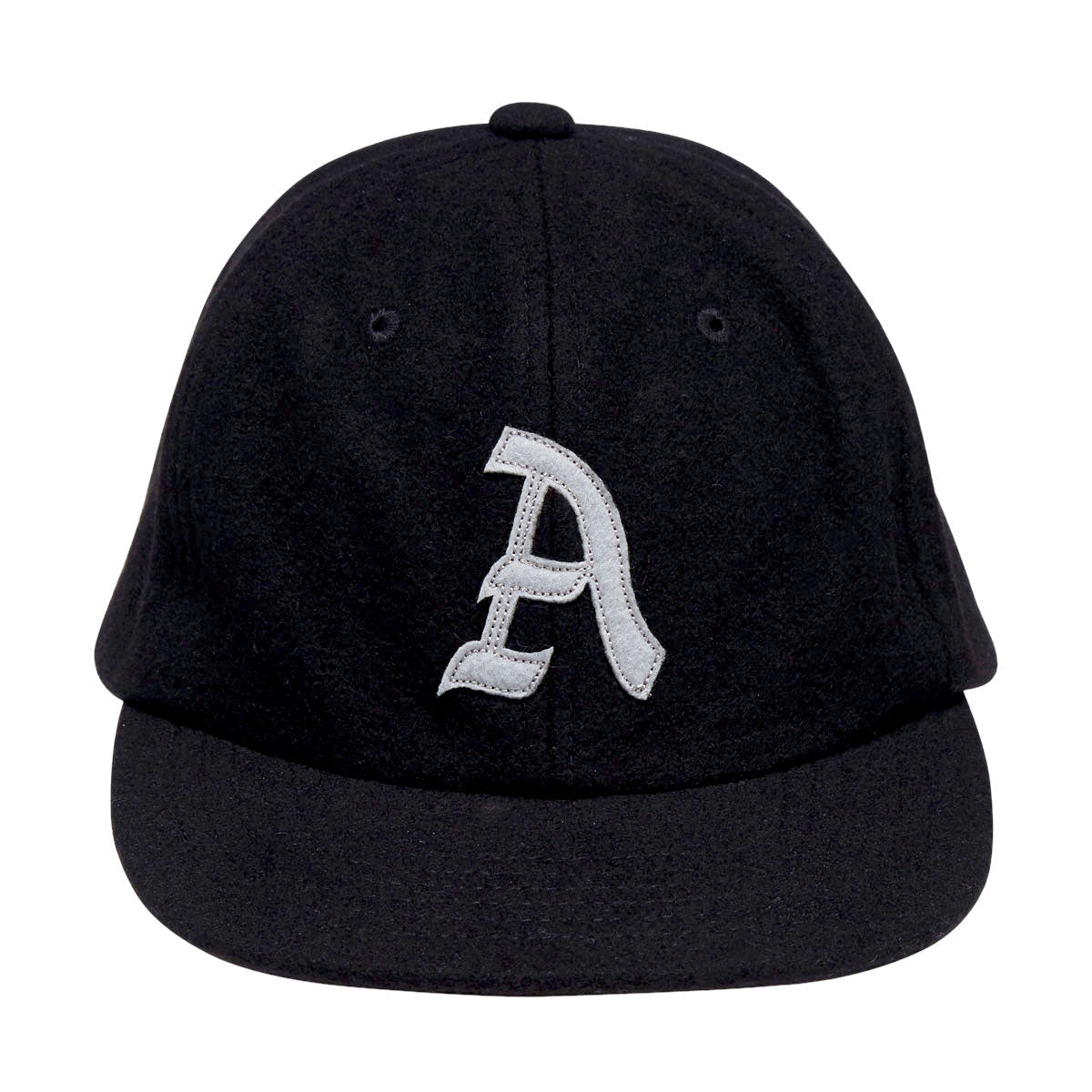 Autumn Wool Six Panel Strapback Hat - Black