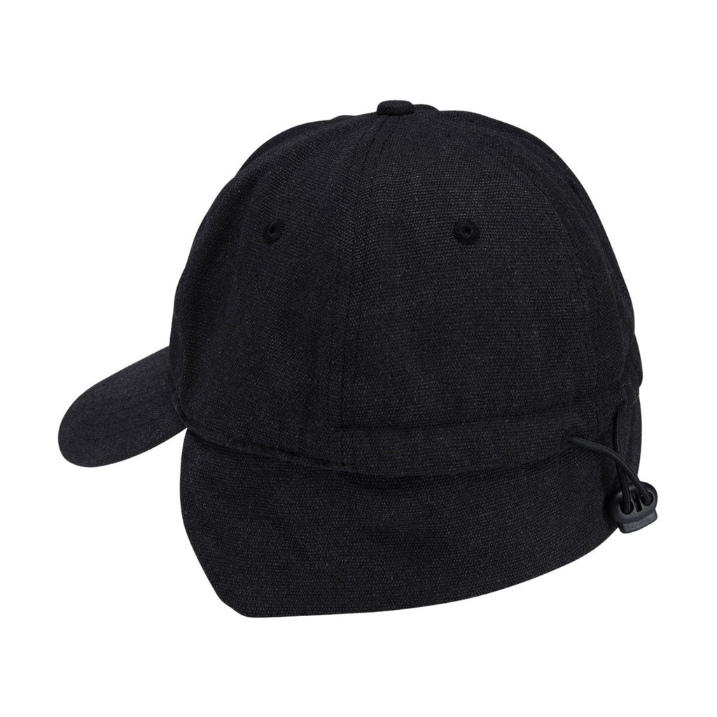 Autumn Washed Canvas Flap Hat - Black