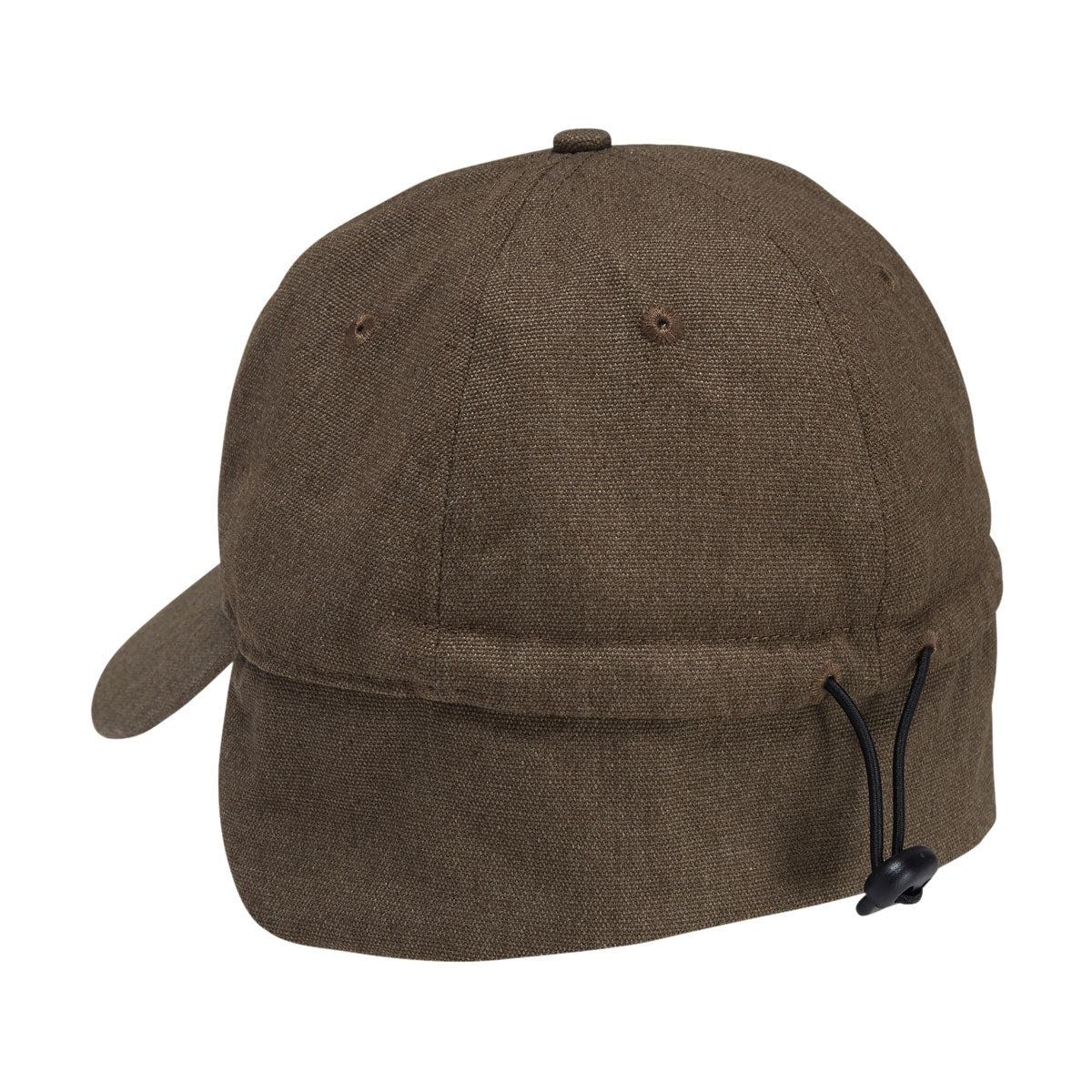 Autumn Washed Canvas Flap Hat - Dark Sand