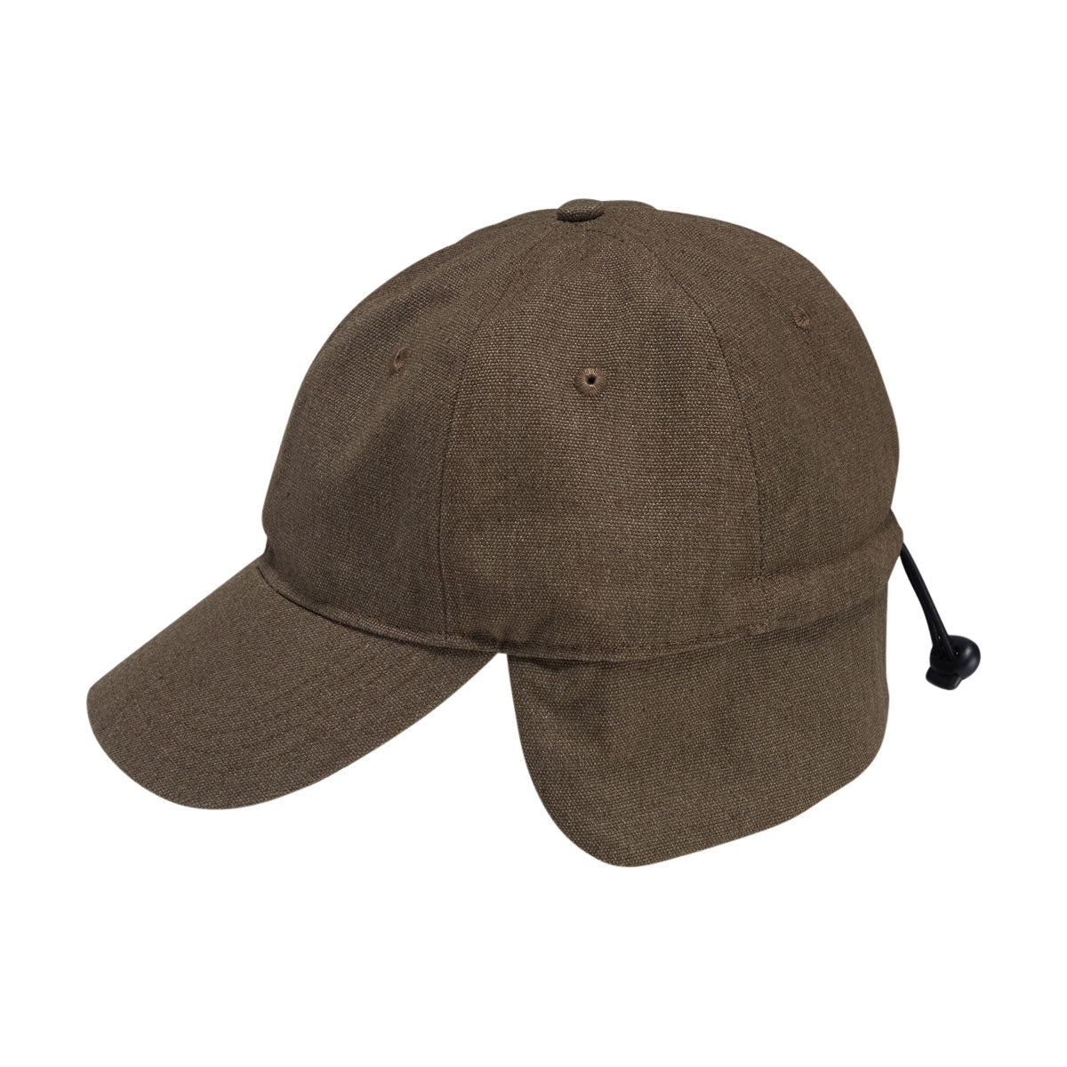 Autumn Washed Canvas Flap Hat - Dark Sand