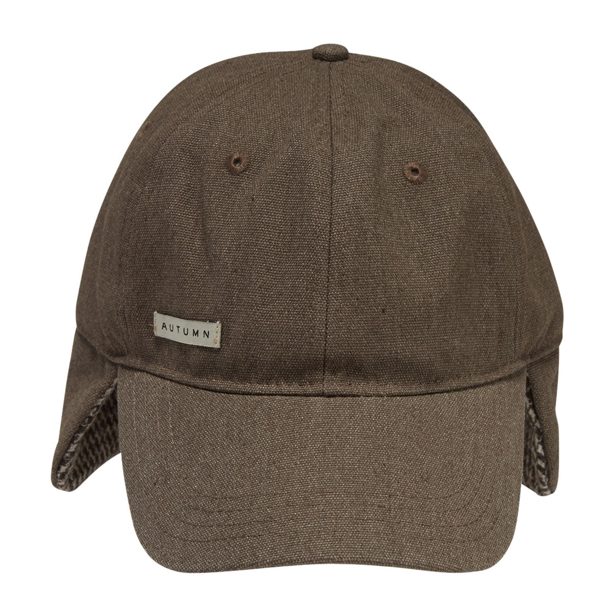 Autumn Washed Canvas Flap Hat - Dark Sand