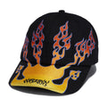 Corduroy Flames Strapback Hat - Black