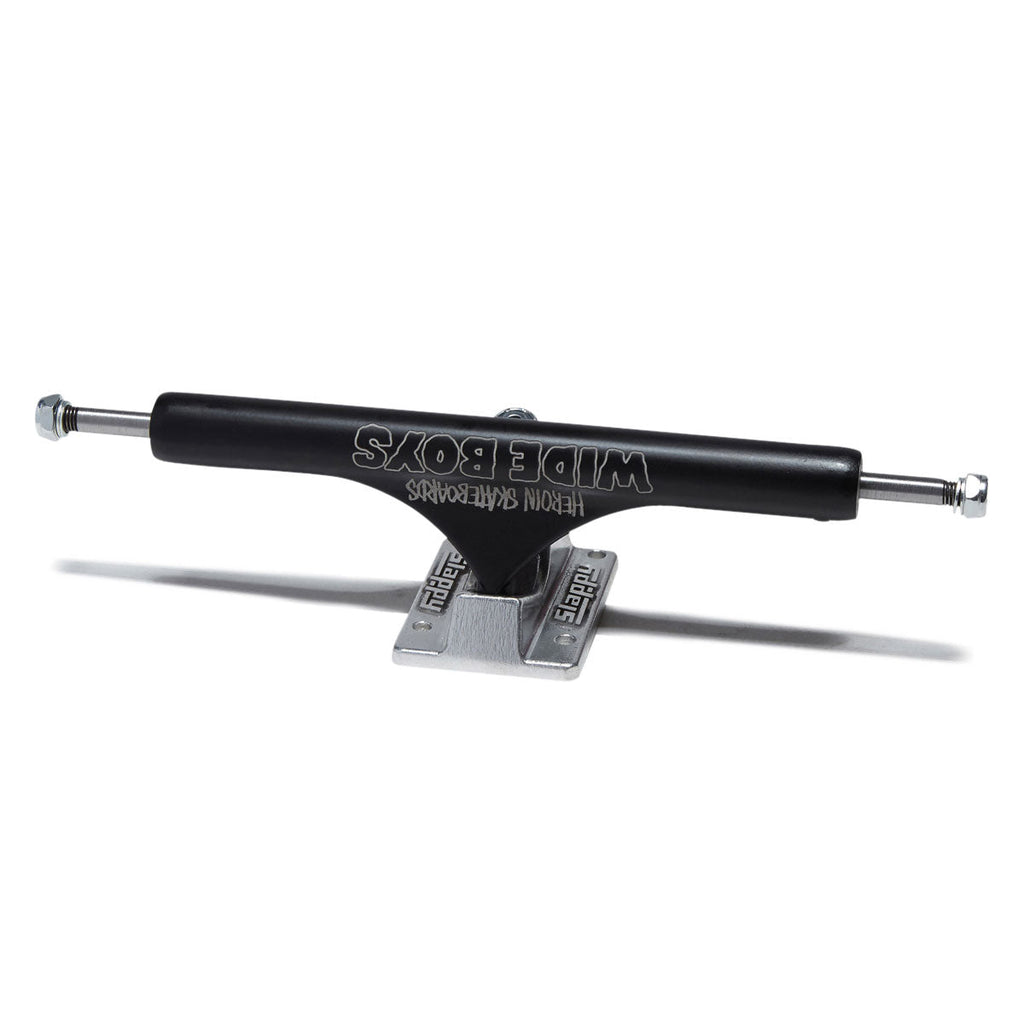 Slappy ST1 Hollow Wide Boys Laser Etch Skateboard Trucks - Black/Polished - 10.50"