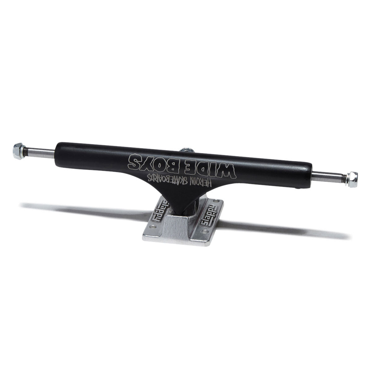 Slappy ST1 Hollow Wide Boys Laser Etch Skateboard Trucks - Black/Polished - 10.50"