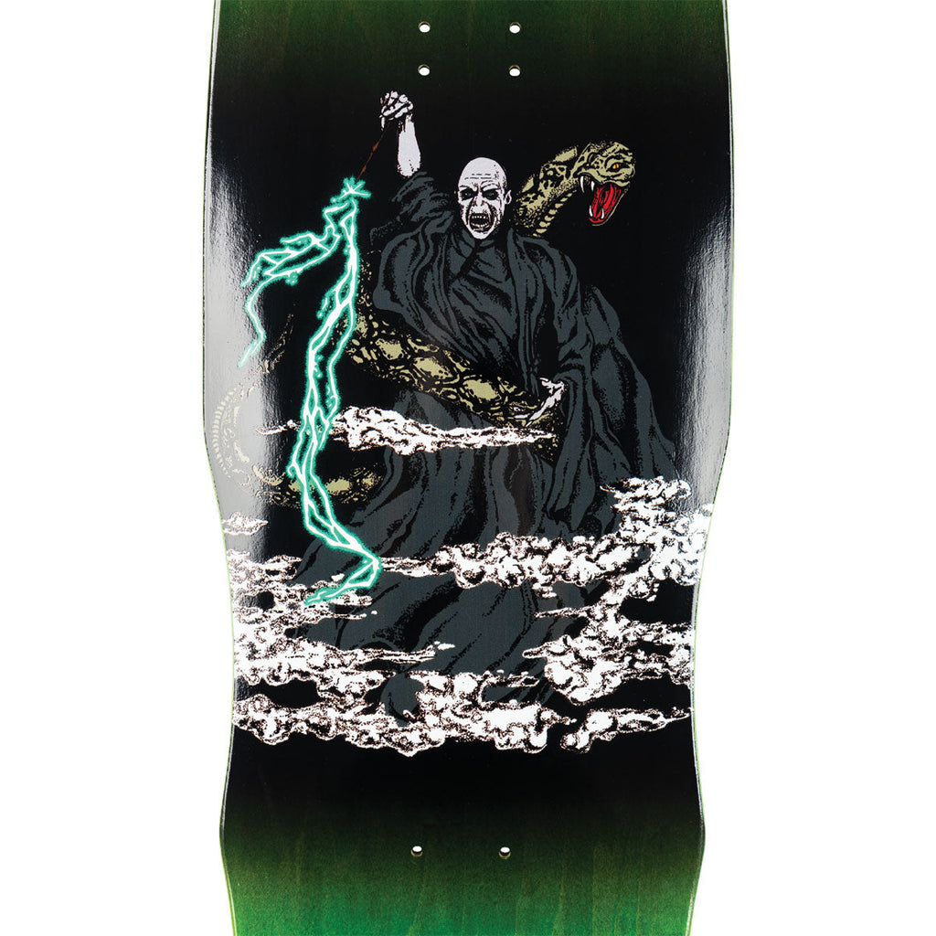 Welcome x Harry Potter Voldemort On A Dark Lord Skateboard Deck - Dark Green Stain - 9.75"