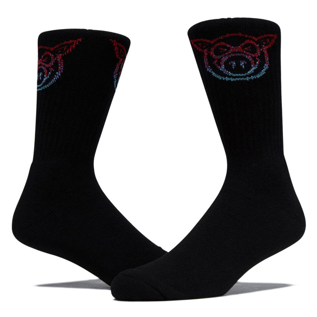 Pig Head Fade Socks - Black