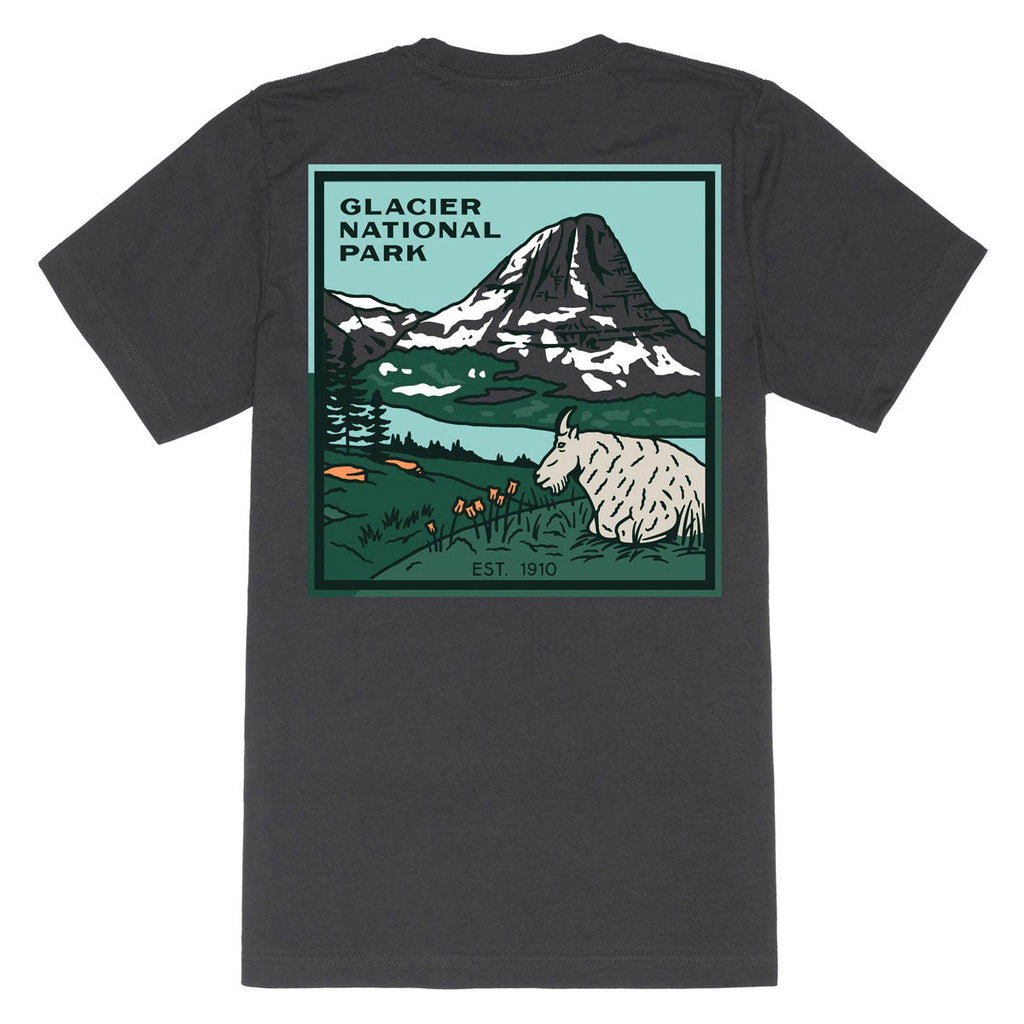 Sendero Glacier National Park T-Shirt - Charcoal