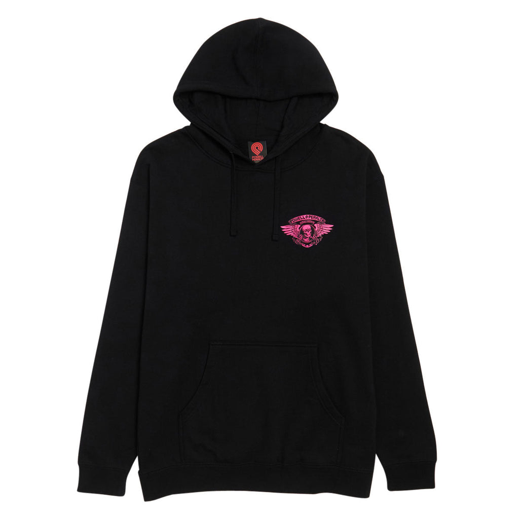 Powell-Peralta Winged Ripper Hoodie - Pink Blacklight/Black