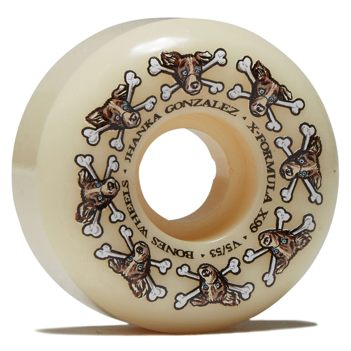 Bones X-Formula Jhanka Gonzalez Vato Dog 99a V5 Sidecut Skateboard Wheels - 53mm