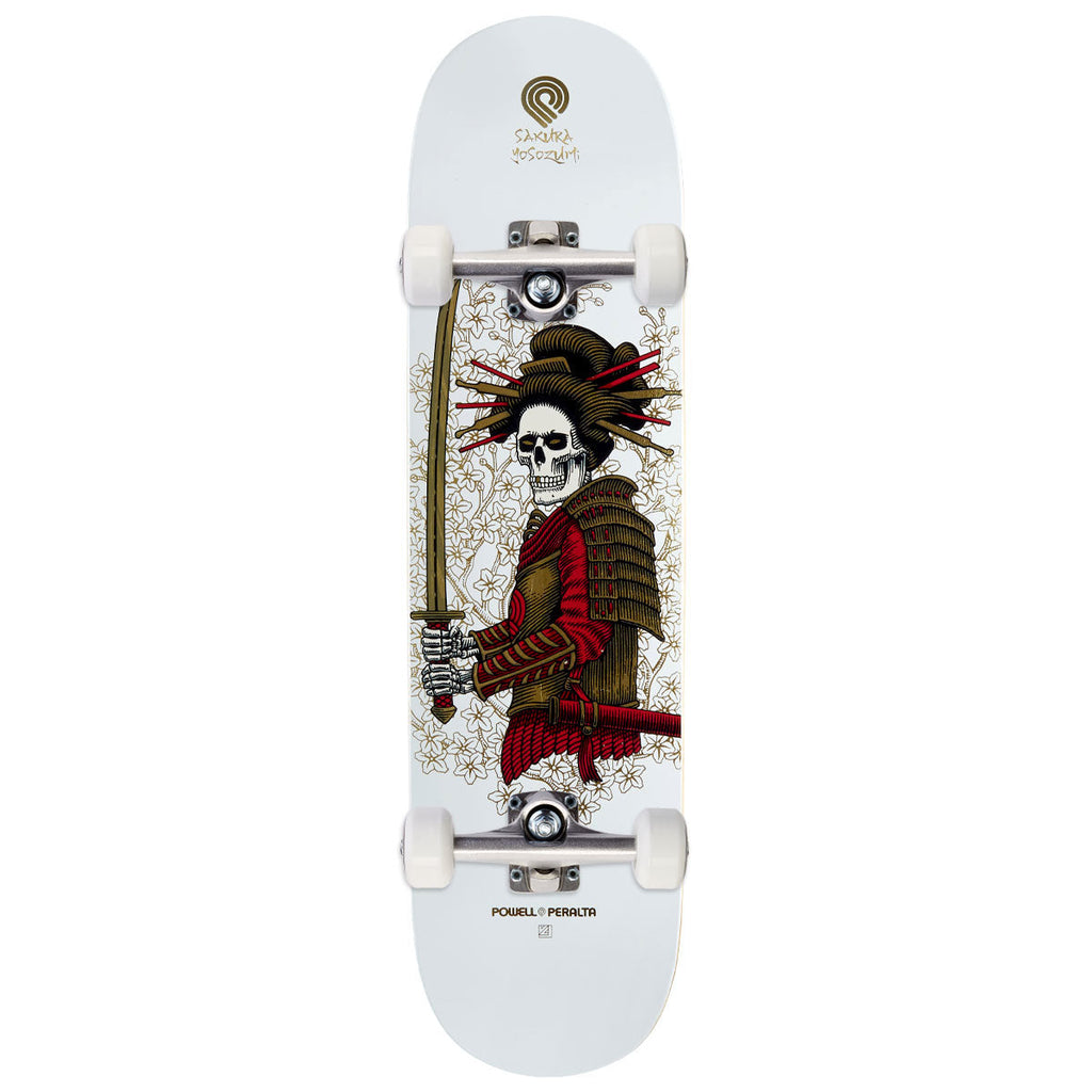 Powell-Peralta Sakura Yosozumi Onna-Bugeisha Skateboard Complete - White/Gold Foil - 8.00"