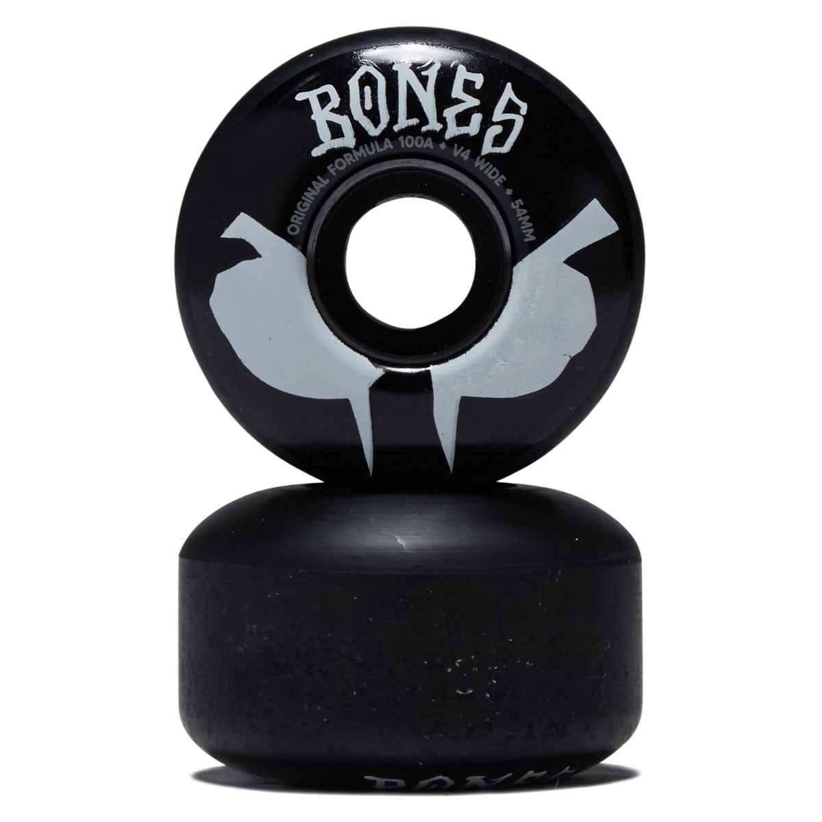 Bones 100s Wides 100a V4 Wide Skateboard Wheels - Black 2026 - 54mm