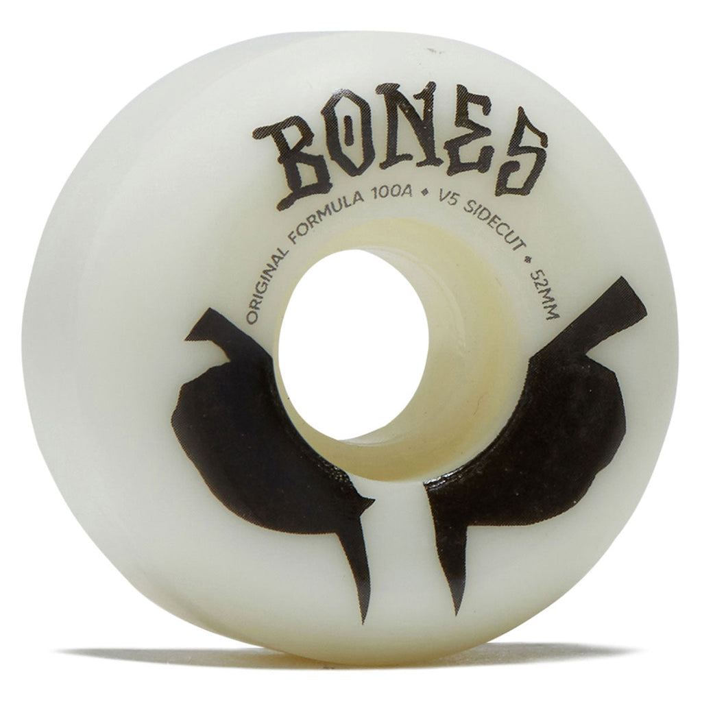 Bones 100s Sidecuts 100a V5 Sidecut Skateboard Wheels - White 2026 - 52mm