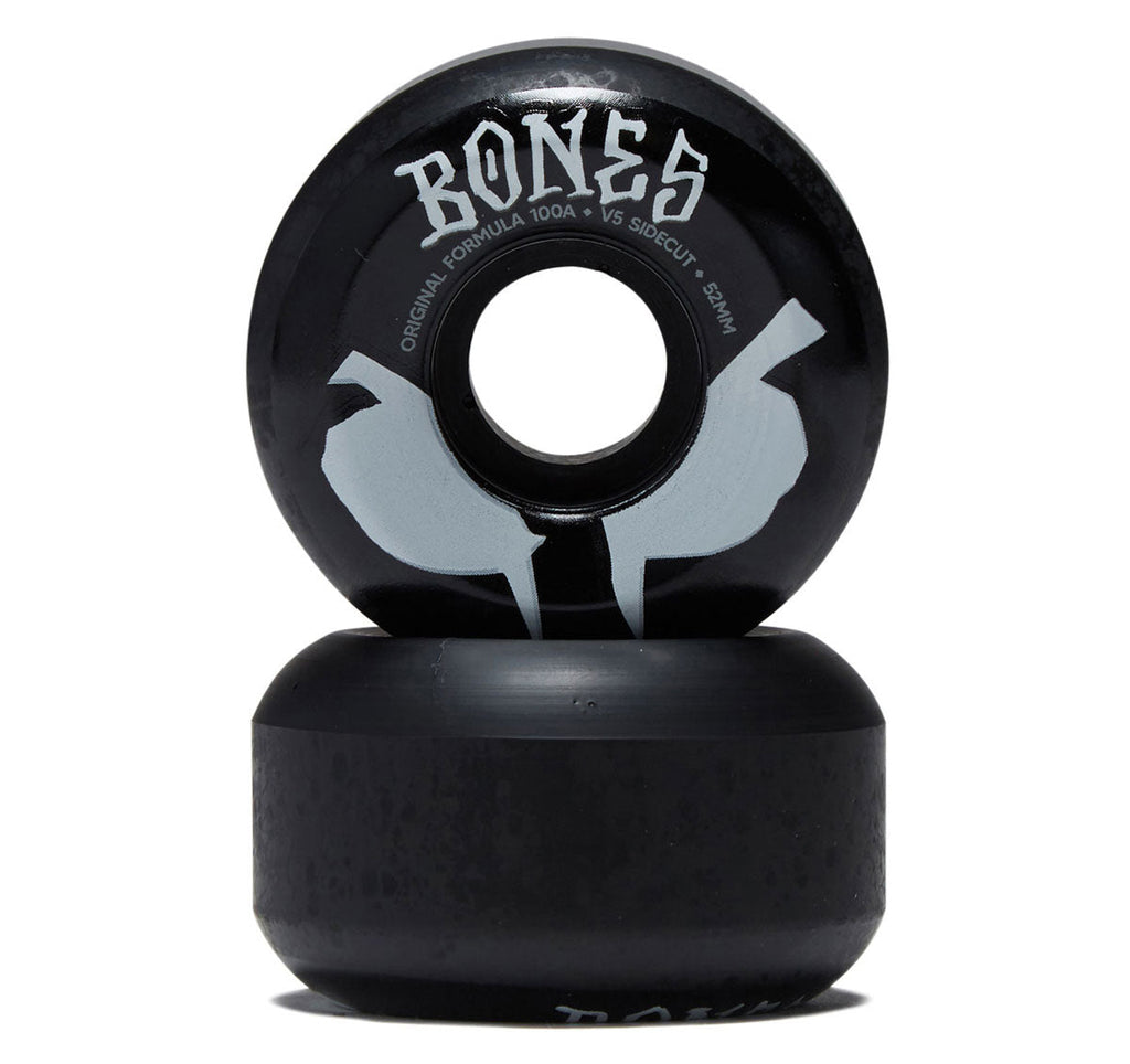 Bones 100s Sidecuts 100a V5 Sidecut Skateboard Wheels - Black 2026 - 52mm