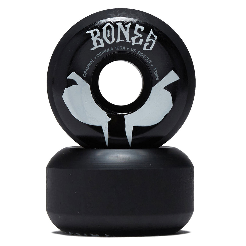 Bones 100s Sidecuts 100a V5 Sidecut Skateboard Wheels - Black 2026 - 53mm