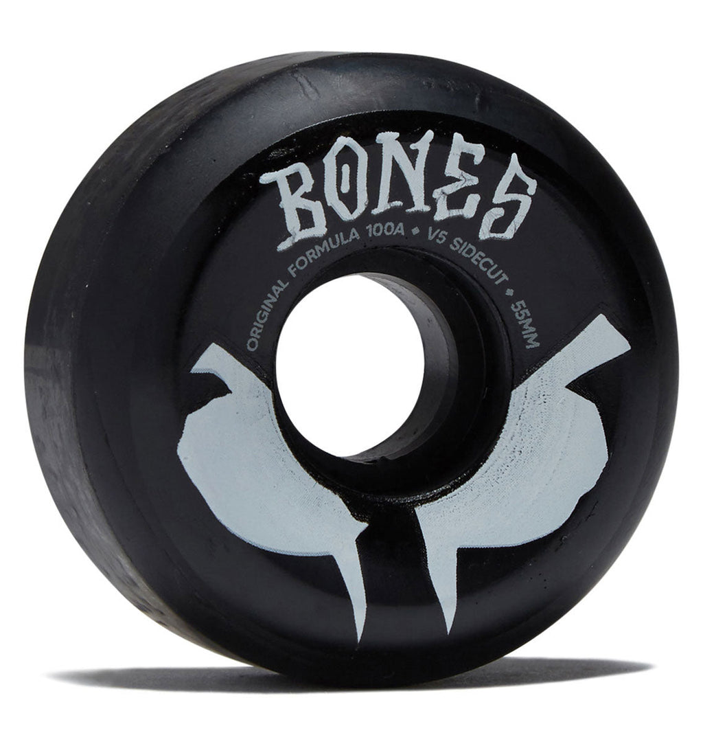 Bones 100s Sidecuts 100a V5 Sidecut Skateboard Wheels - Black 2026 - 55mm