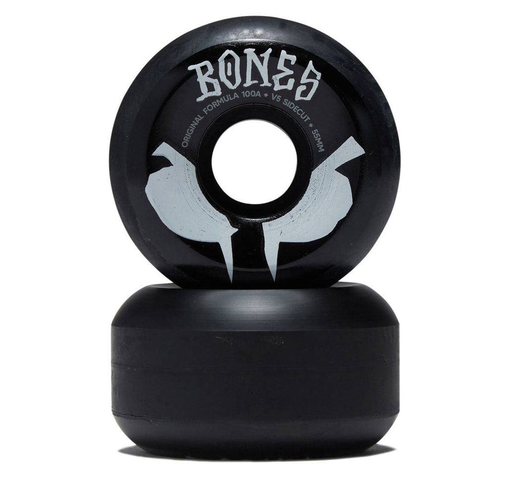 Bones 100s Sidecuts 100a V5 Sidecut Skateboard Wheels - Black 2026 - 55mm