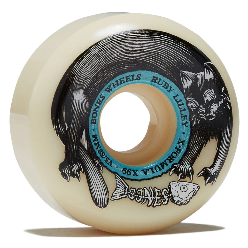 Bones X-Formula Lilley Black Cat 99a V5 Sidecuts Skateboard Wheels - 58mm