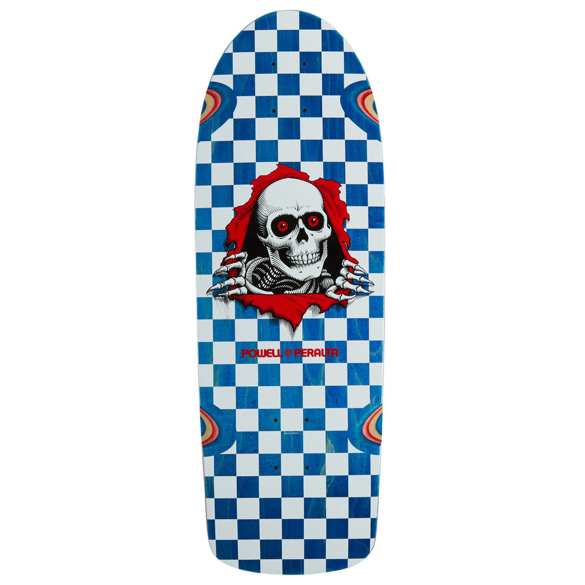 Powell-Peralta Ripper Checker 19 Skateboard Deck - Blue Stain - 10.00"