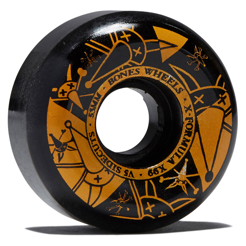 Bones X-Formula Vato Noir 99a V5 Sidecut Skateboard Wheels - Black - 53mm