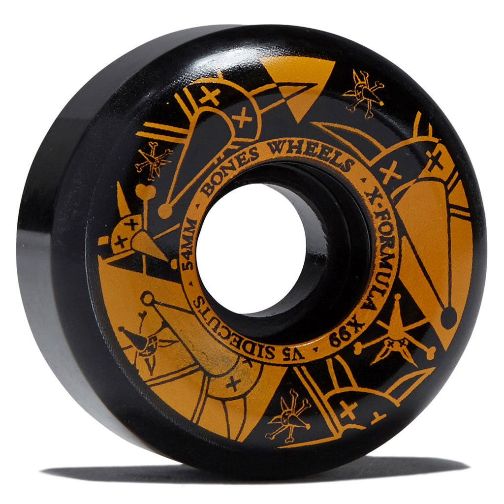 Bones X-Formula Vato Noir 99a V5 Sidecut Skateboard Wheels - Black - 54mm