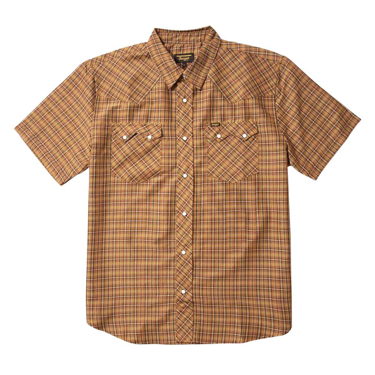 Seager Sawtoof Shirt - Gold Mini Check Plaid