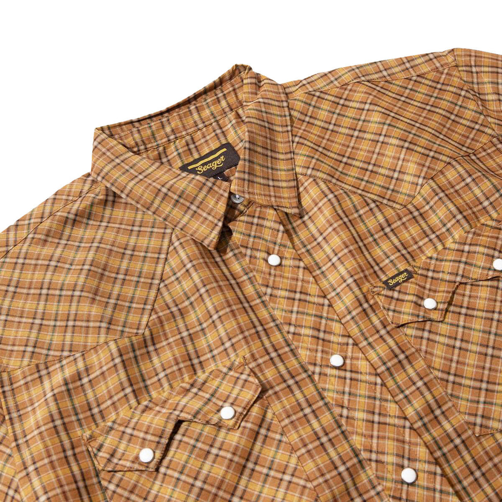 Seager Sawtoof Shirt - Gold Mini Check Plaid