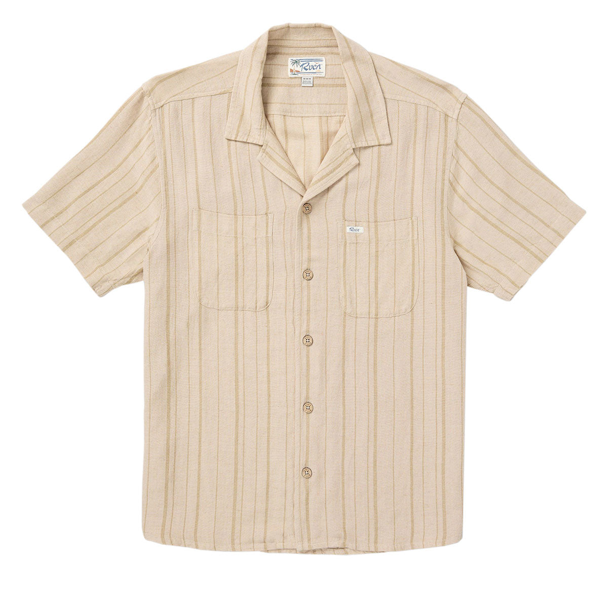 RVCA Exotica Stripe Shirt - Light Khaki
