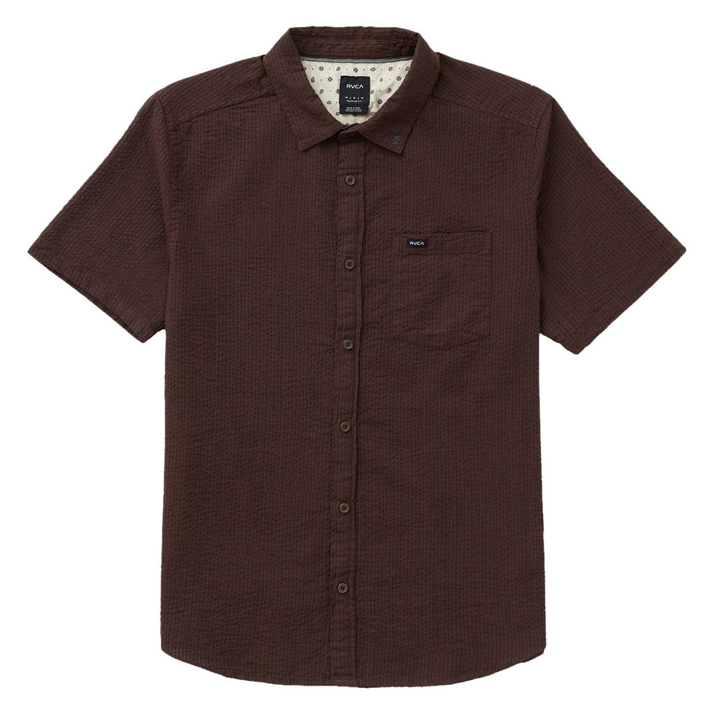 RVCA Thatll Do Seersucker Shirt - Mocha