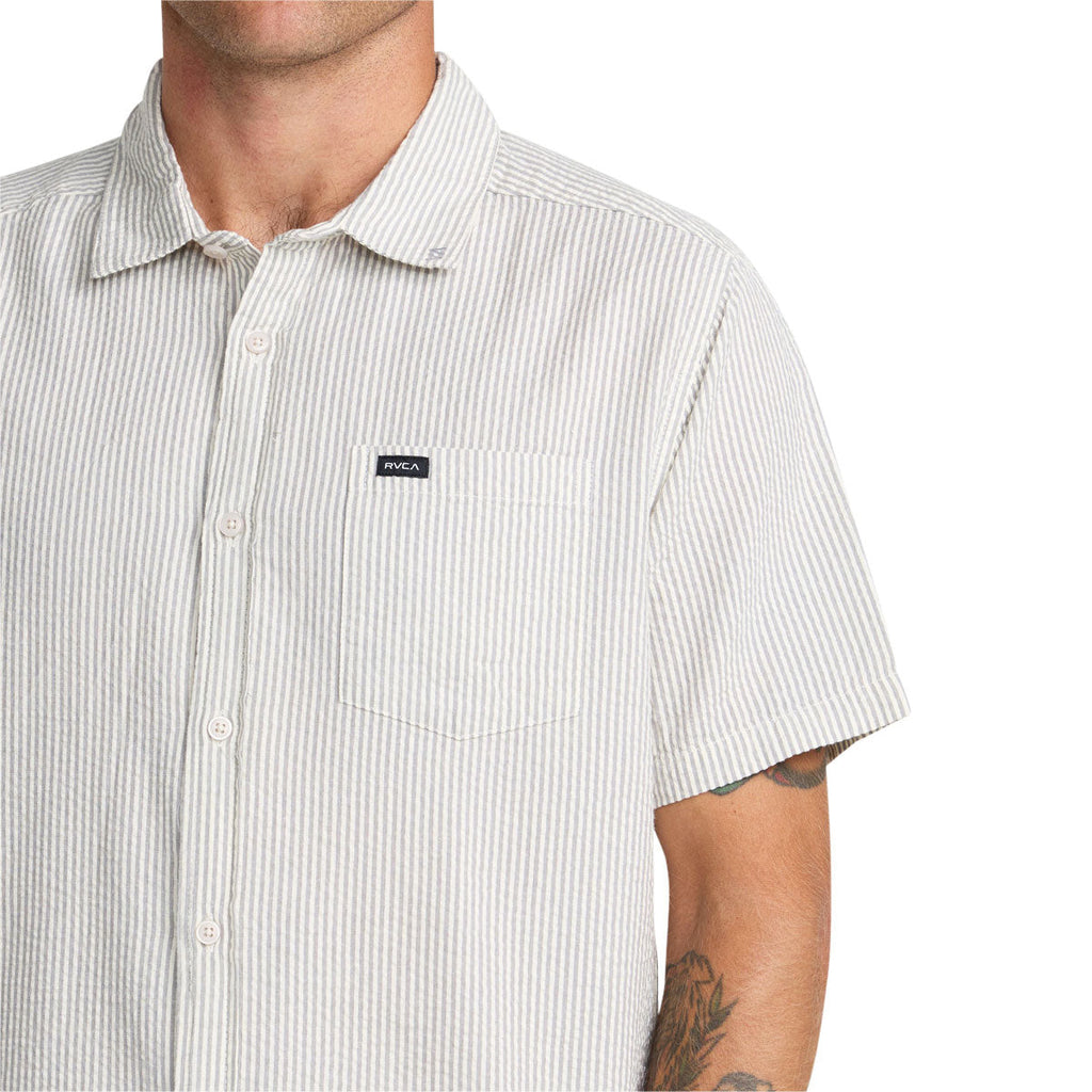 RVCA Thatll Do Seersucker Shirt - Monument