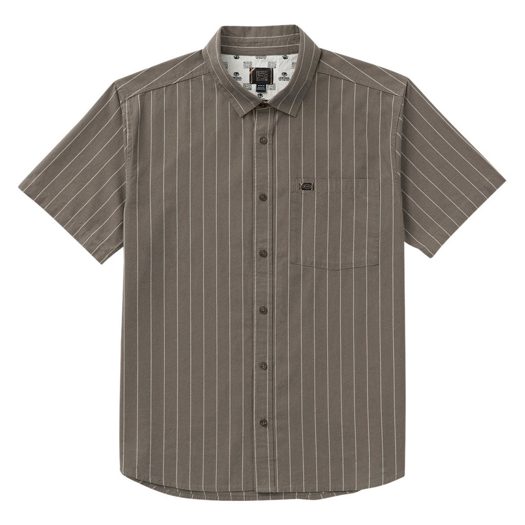 RVCA Dayshift Workwear Stripe Shirt - Mushroom
