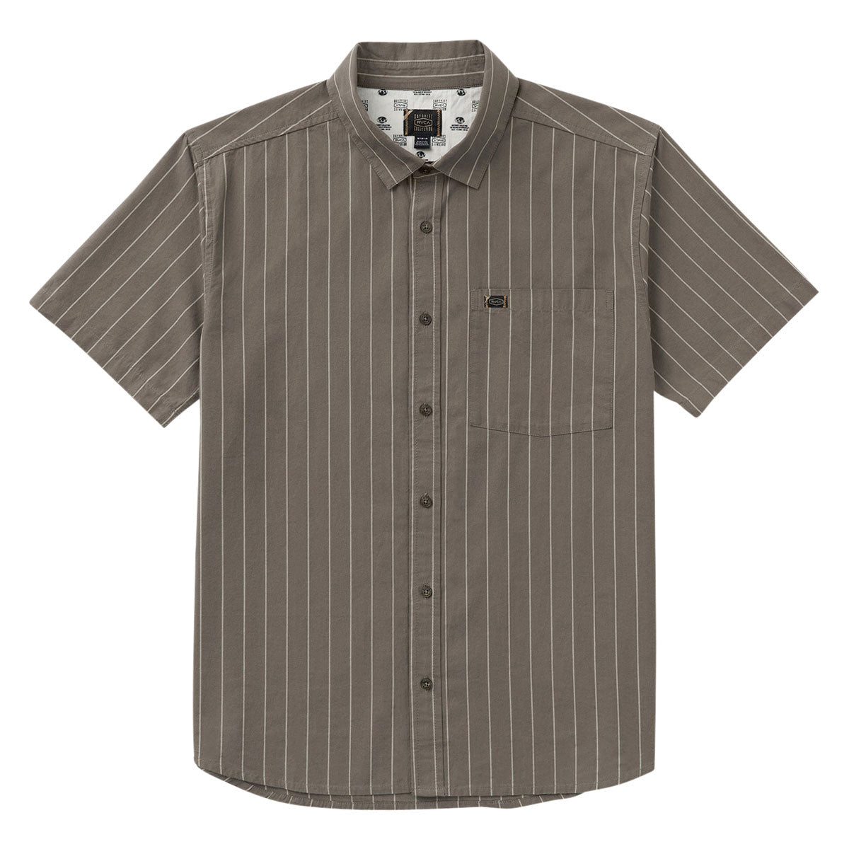 RVCA Dayshift Workwear Stripe Shirt - Mushroom
