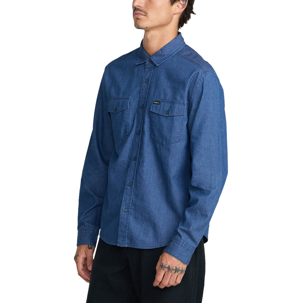 RVCA Denim Days Long Sleeve Shirt - Indigo