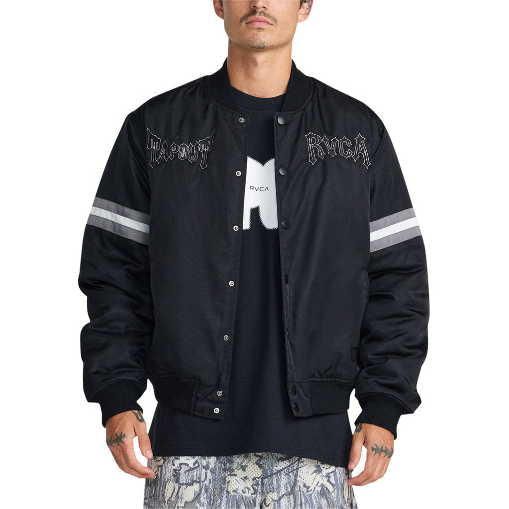 RVCA x Tapout Satin Jacket - Black