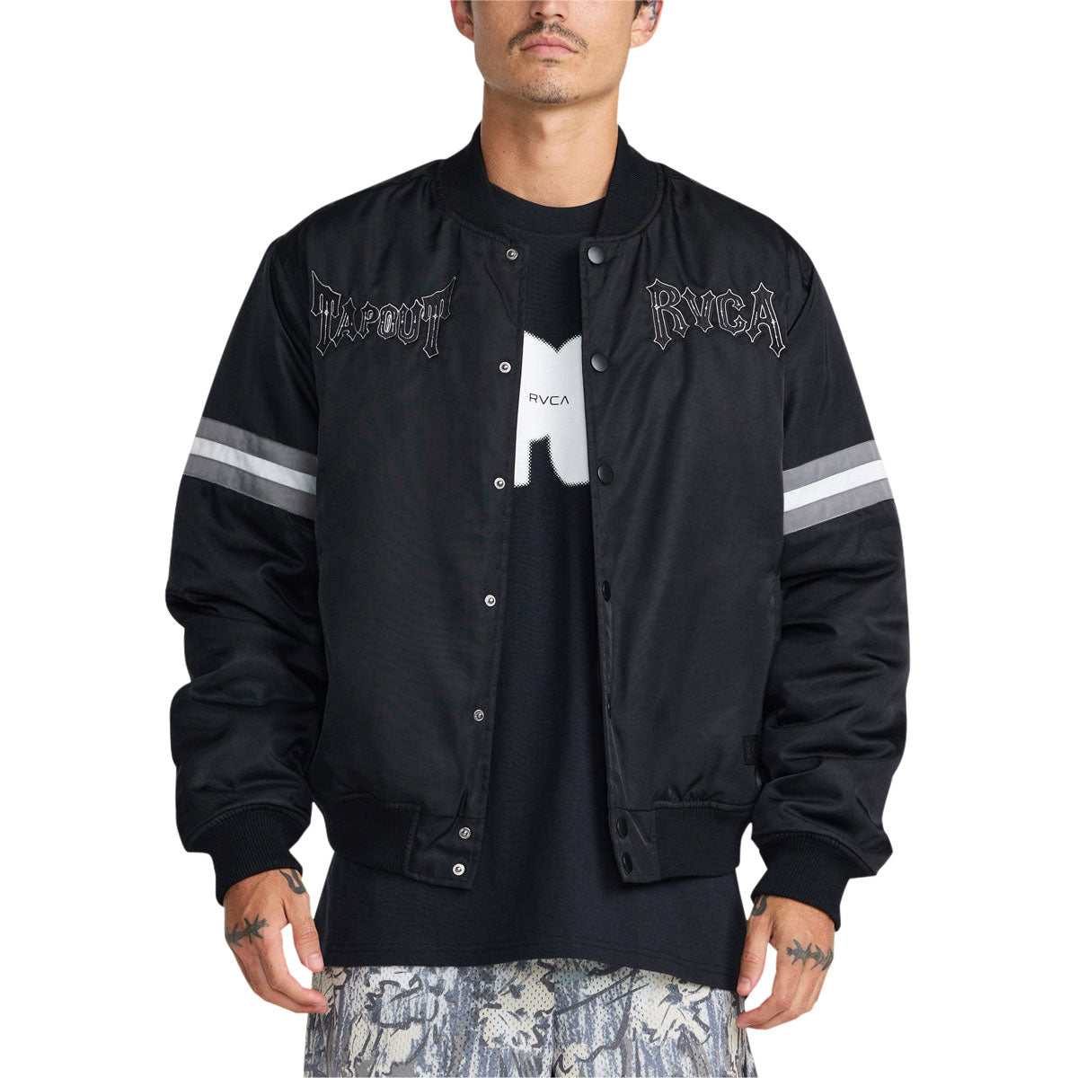 RVCA x Tapout Satin Jacket - Black