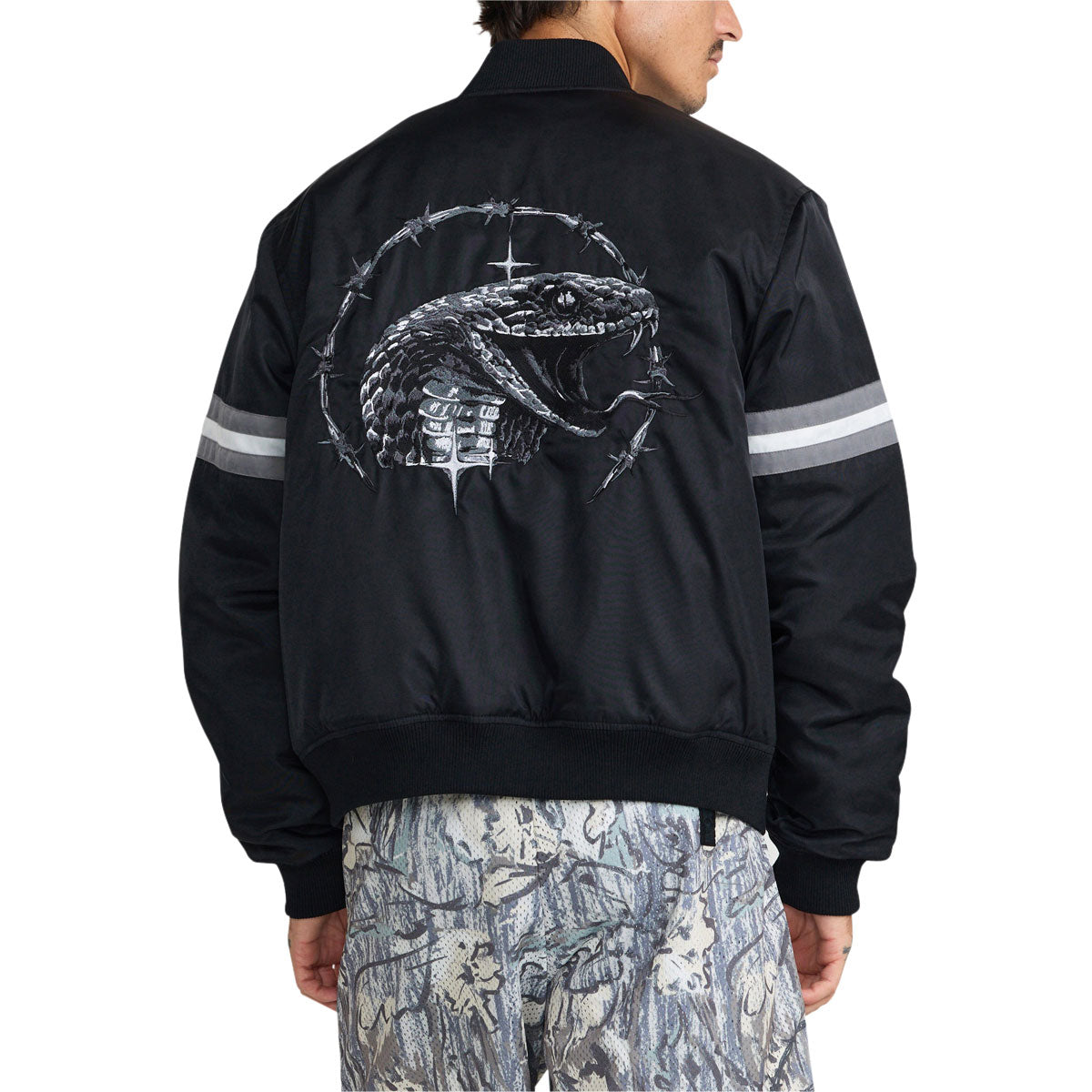 RVCA x Tapout Satin Jacket - Black