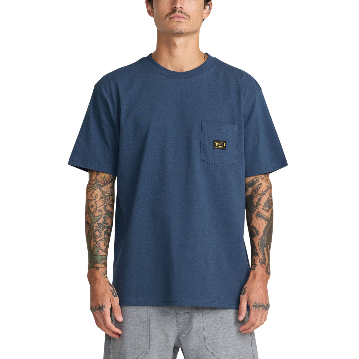 RVCA Americana Pocket Label T-Shirt - Dark Denim